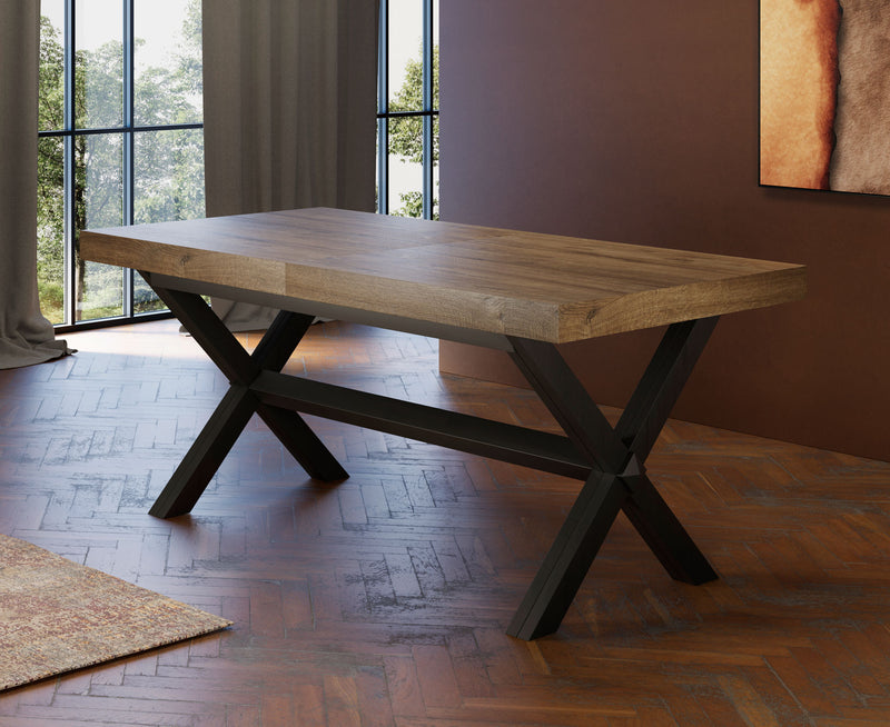 Owen - Tavolo moderno allungabile gambe ad X in legno - vari modelli