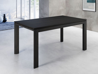 tavolo allungabile in legno e gambe rovere nero design moderno