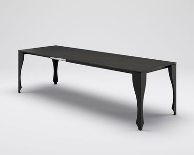 Amery - Tavolo design allungabile gambe sagomate piano in vetro o ceramica - vari colori