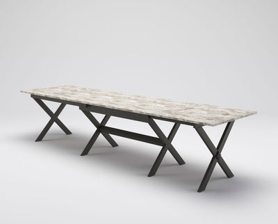 tavolo da pranzi allungabile gambe in legno antracite piano matrix vintage
