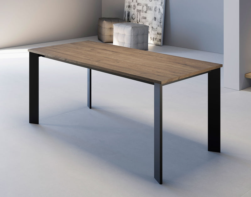 Selig - Tavolo moderno allungabile struttura in metallo piano in legno - vari modelli