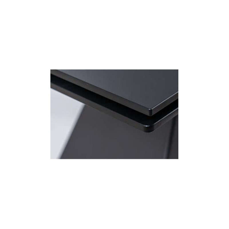 Tavolo soggiorno piano in vetro gambe in metallo colore nero cm 160/240x90x76h
