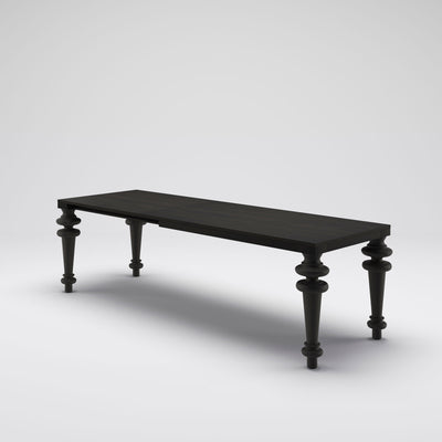 Eracleo - Tavolo classico in legno gambe tornite piano in legno cm 180/280x100 - vari colori