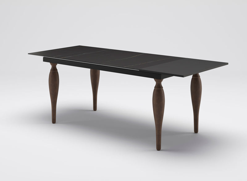 Gilberto - Tavolo allungabile classico piano in vetro o ceramica - vari modelli