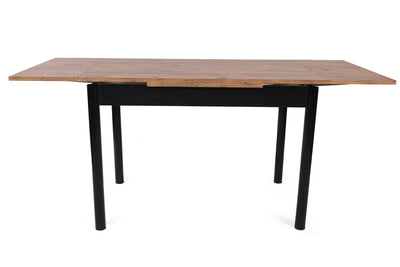 Tavolo da cucina allungabile piano noce struttura in metallo nero cm 110/170x70x75h