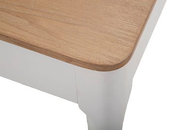 Tavolo da cucina fisso in legno bianco piano naturale cm 180x90x80h