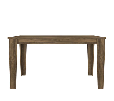 Tavolo da pranzo fisso rettangolare design semplice in legno finitura noce cm 145x85x76h