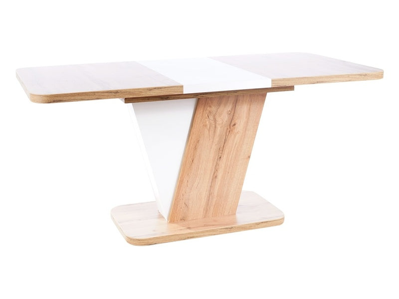 Tavolo design in legno allungabile colore rovere bianco cm 120/160x80x76h