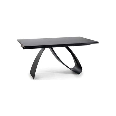 Tavolo salotto allungabile base design in metallo piano ceramica cm 160/240x90x76h