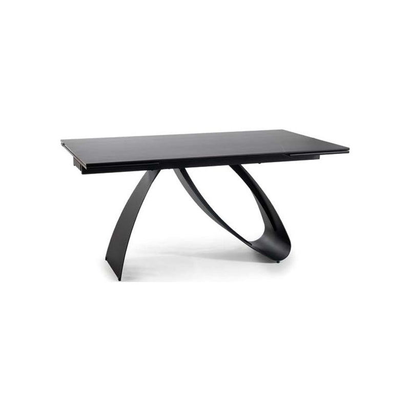 Tavolo salotto allungabile base design in metallo piano ceramica cm 160/240x90x76h