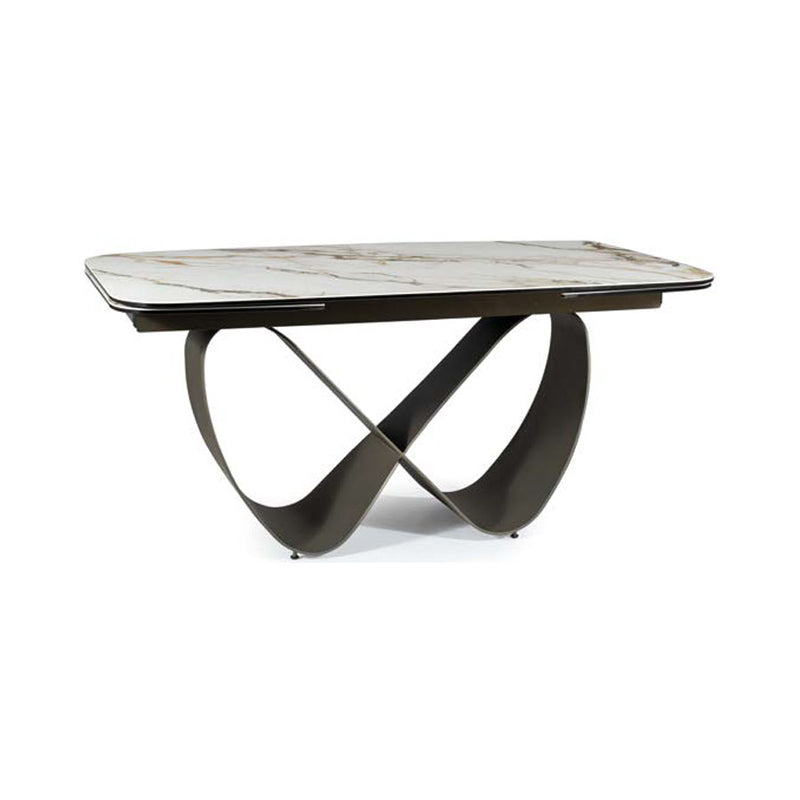 Tavolo design allungabile piano in ceramica base in metallo cm 160/240x95x76h