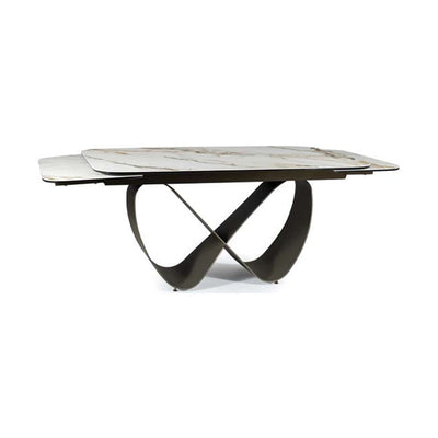 Tavolo design allungabile piano in ceramica base in metallo cm 160/240x95x76h