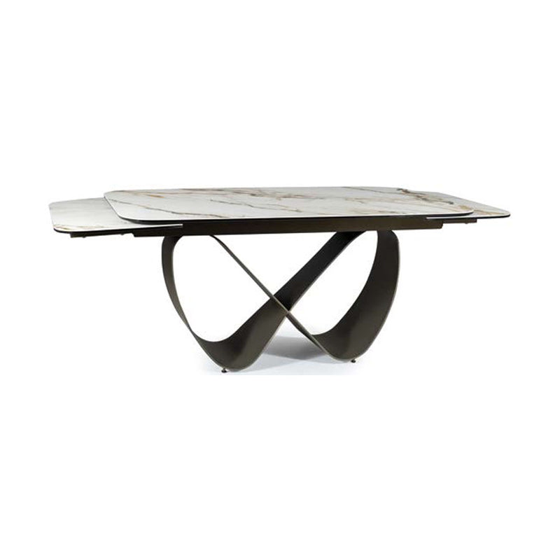 Tavolo design allungabile piano in ceramica base in metallo cm 160/240x95x76h