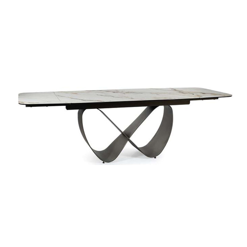 Tavolo design allungabile piano in ceramica base in metallo cm 160/240x95x76h
