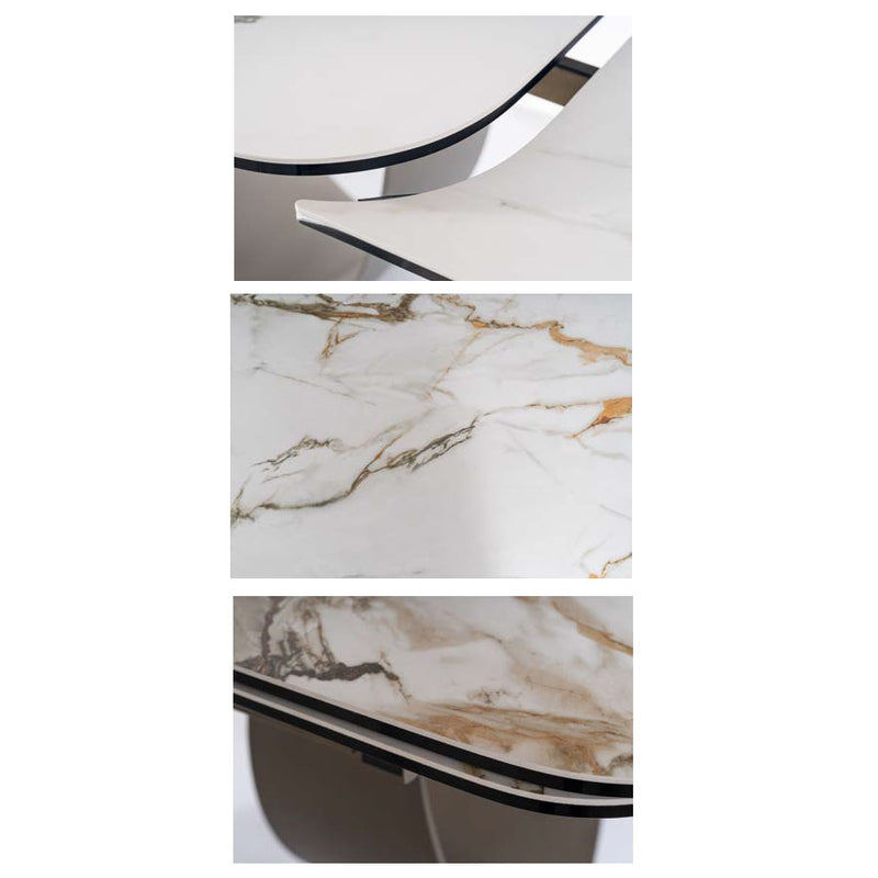 Tavolo design allungabile piano in ceramica base in metallo cm 160/240x95x76h