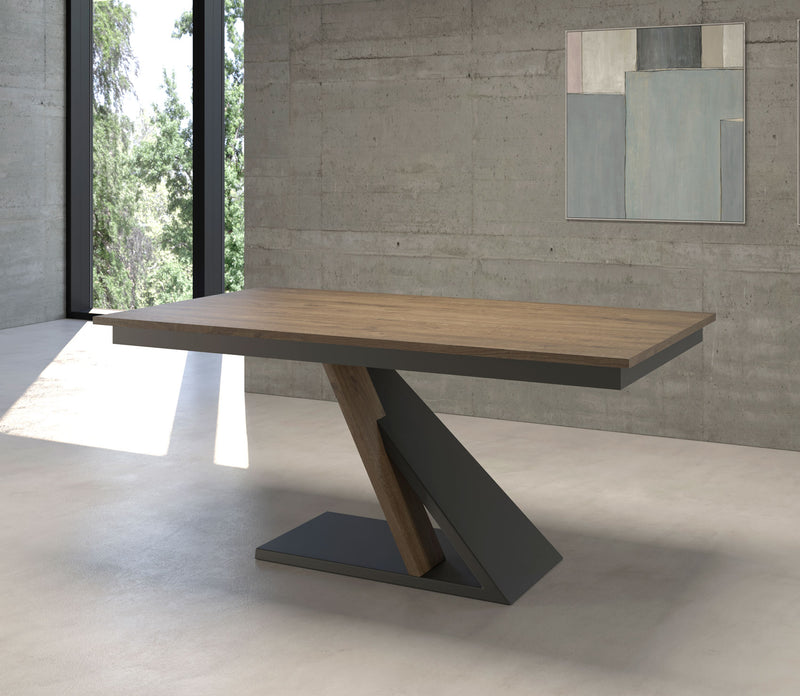 Kormac - Tavolo design allungabile da salotto in metallo e legno - vari modelli