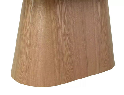 Tavolo moderno allungabile in ceramica colore travertino e gamba a tronco cm 160/200x90x75h