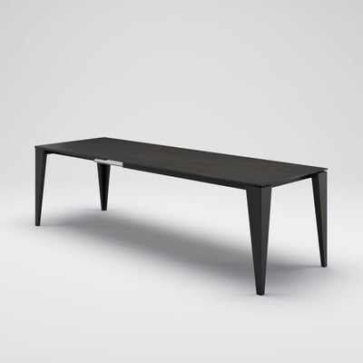 tavolo allungabile piano in ceramica noir desire gambe laccato nero