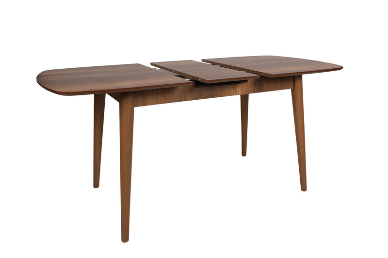 Tavolo sala pranzo piano ovale allungabile colore noce cm 130/160x80x75h