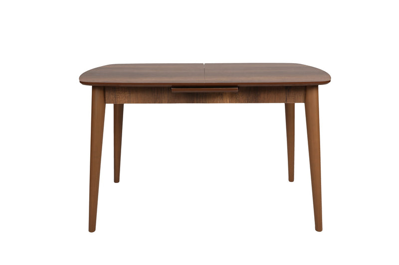 Tavolo sala pranzo piano ovale allungabile colore noce cm 130/160x80x75h