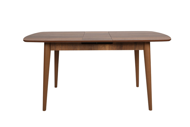 Tavolo sala pranzo piano ovale allungabile colore noce cm 130/160x80x75h