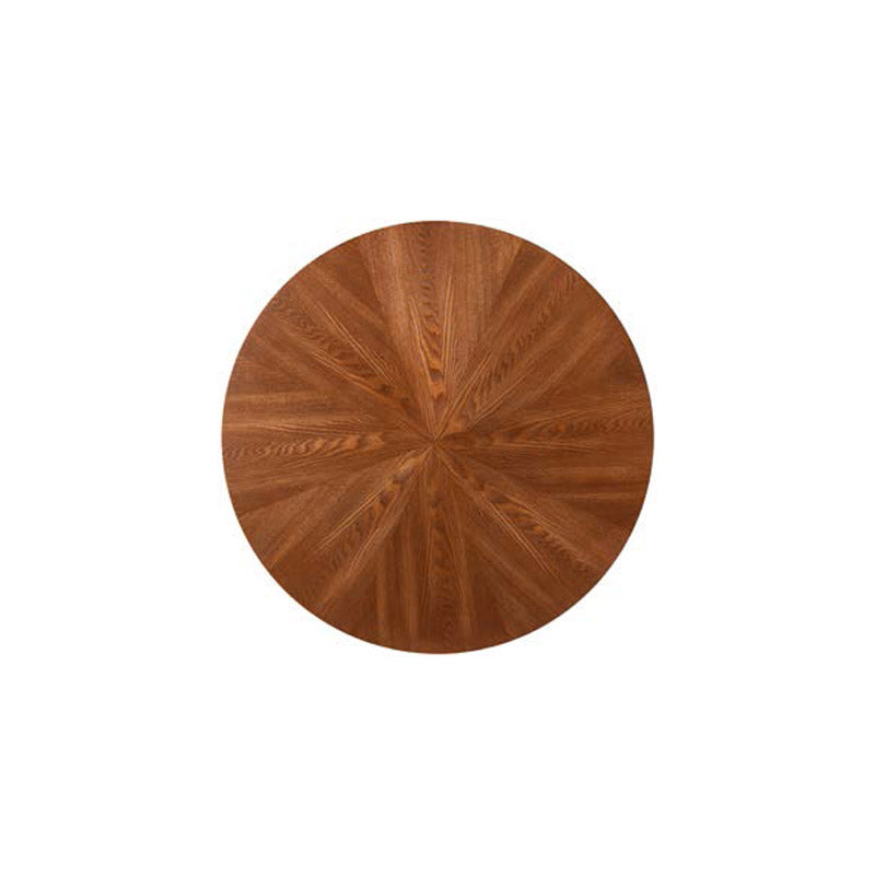 Tavolo da salotto piano rotondo in legno gamba centrale in metallo cm 100x76h