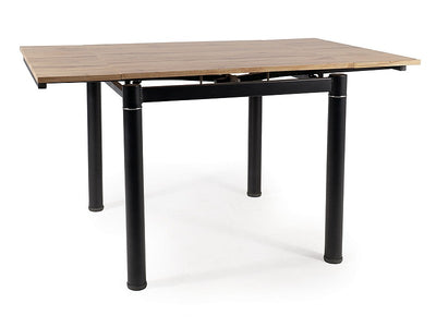 Tavolo quadrato allungabile stile industriale in metallo e legno cm 80/131x80x75h