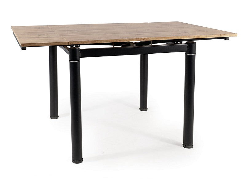 Tavolo quadrato allungabile stile industriale in metallo e legno cm 80/131x80x75h