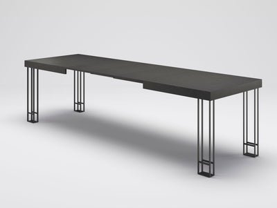 Takeo - Tavolo industrial allungabile gambe in metallo piano legno - vari modelli