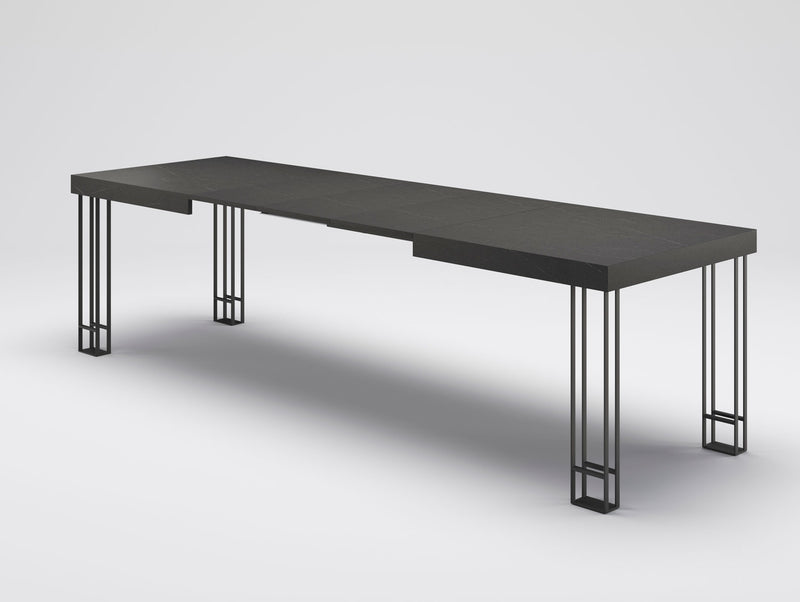 Takeo - Tavolo industrial allungabile gambe in metallo piano legno - vari modelli