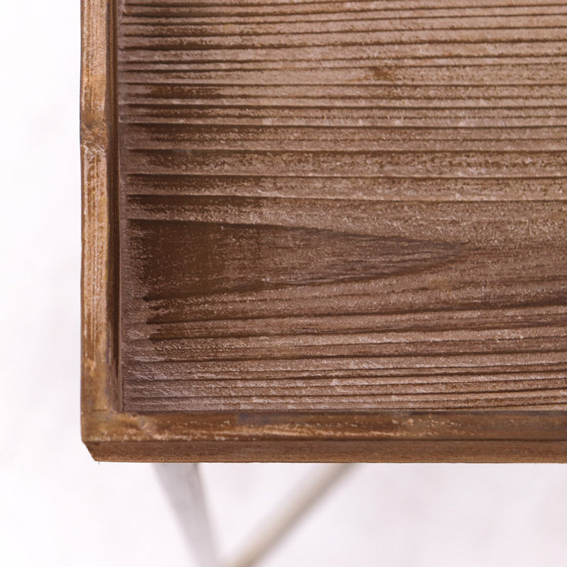 Alzatina da salotto piano in legno base in metallo champagne stile industrial cm 40x40x91h