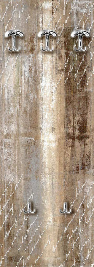 Appendiabiti da muro in legno fantasia design astratto cm 46x125