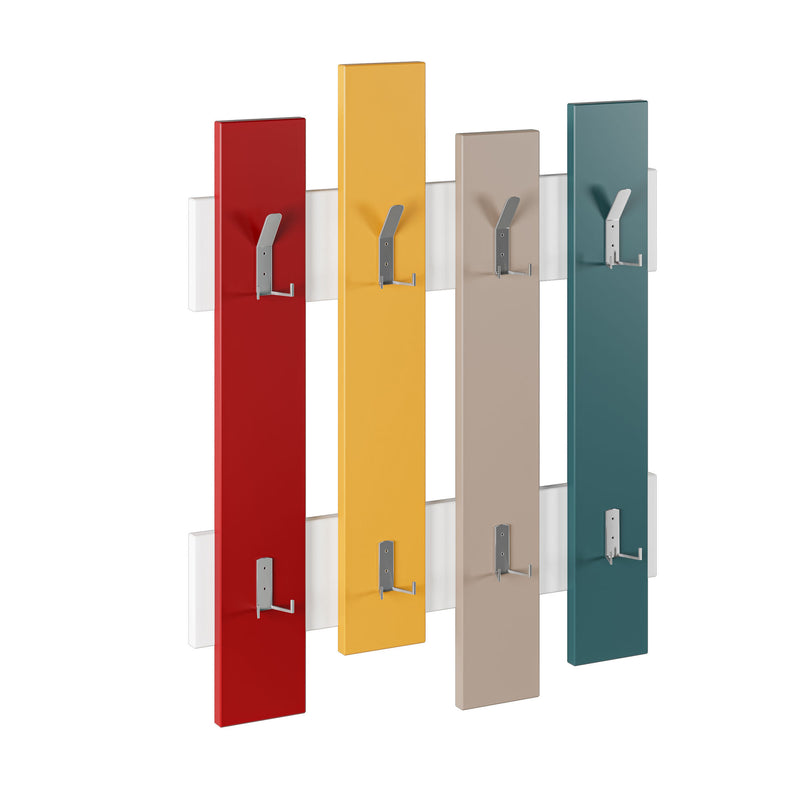 Set da 4 ganci appendiabiti in legno design moderno cm 64x4x79h - vari colori