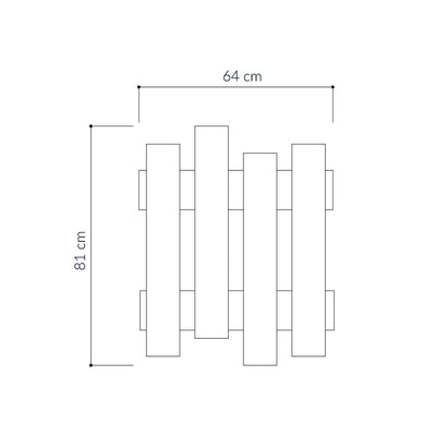 Set da 4 ganci appendiabiti in legno design moderno cm 64x4x79h - vari colori