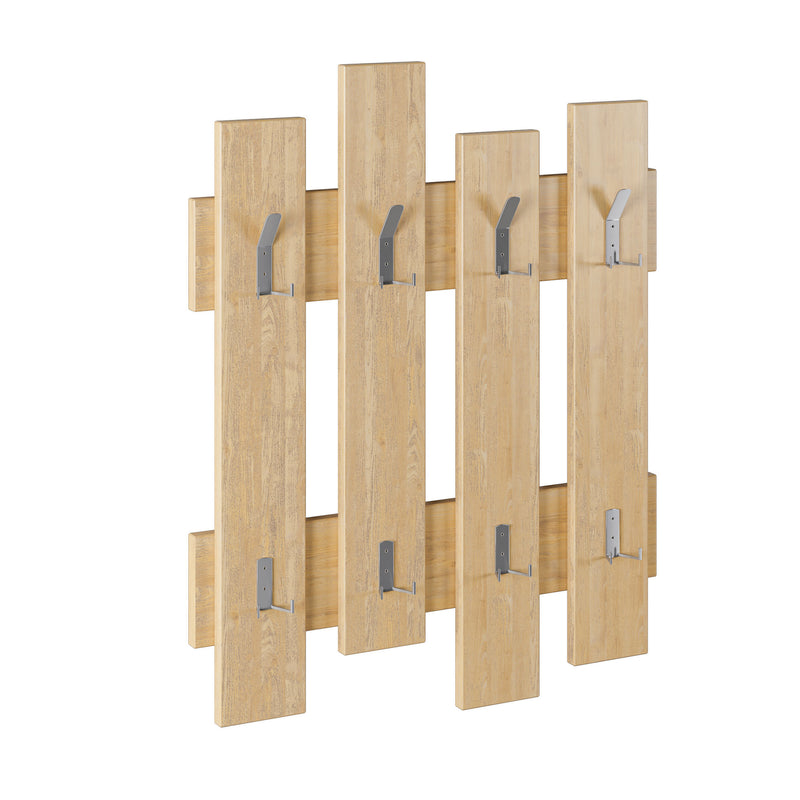 Set da 4 ganci appendiabiti in legno design moderno cm 64x4x79h - vari colori