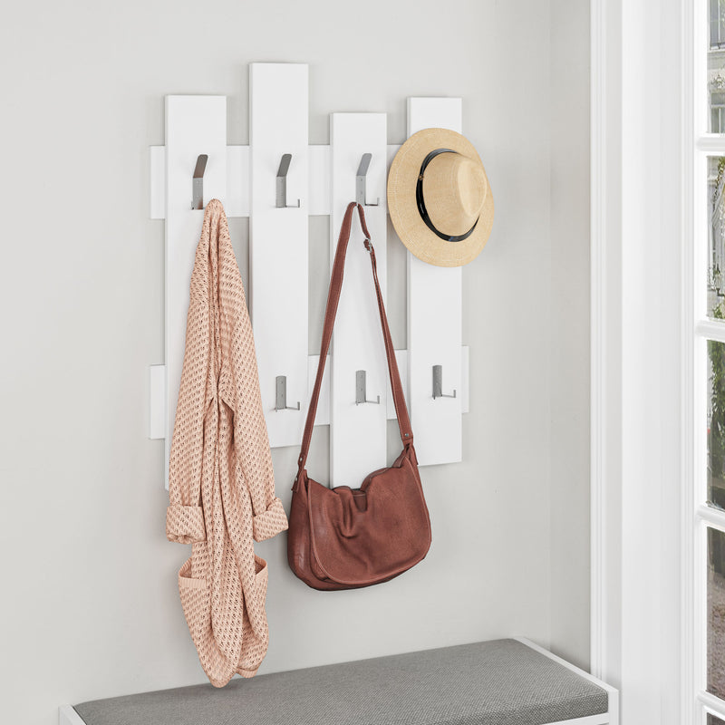 Set da 4 ganci appendiabiti in legno design moderno cm 64x4x79h - vari colori
