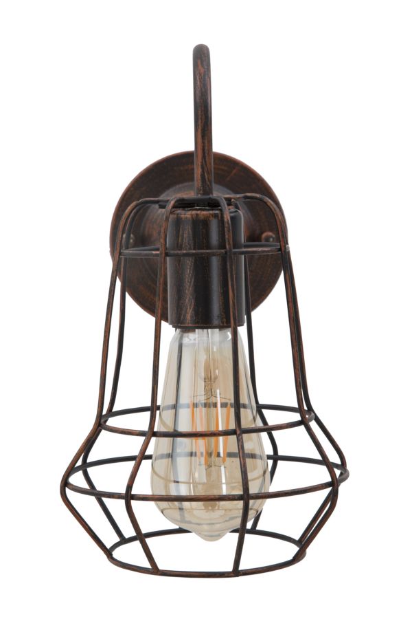 Set da 2 Applique da muro un braccio in ferro stile industrial cm 33x15x27h