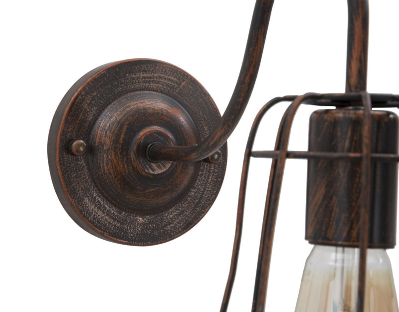 Set da 2 Applique da muro un braccio in ferro stile industrial cm 33x15x27h