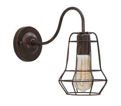 Set da 2 Applique da muro un braccio in ferro stile industrial cm 33x15x27h