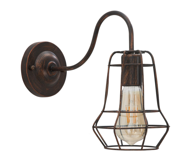 Set da 2 Applique da muro un braccio in ferro stile industrial cm 33x15x27h