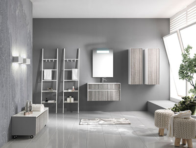 Applique moderna da parete rettangolare in metallo bianco cm 25x10x10h