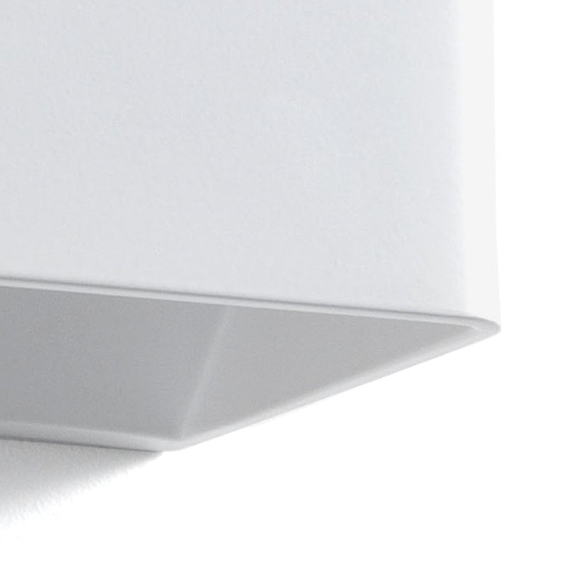 Applique moderna da parete rettangolare in metallo bianco cm 25x10x10h