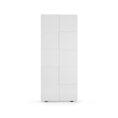 Yanna - Armadio 2 ante da ingresso bianco lucido con appendiabiti cm 78x31x187h