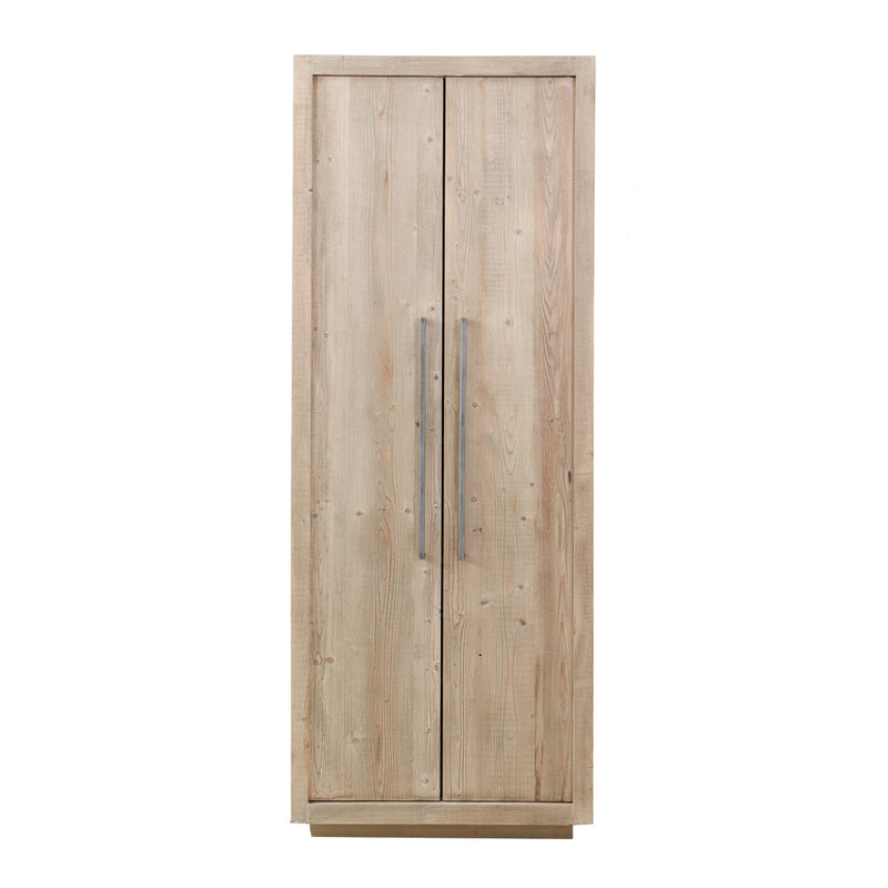 Armadio 2 ante con ripiani in legno massello di abete naturale cm 80x40x210h