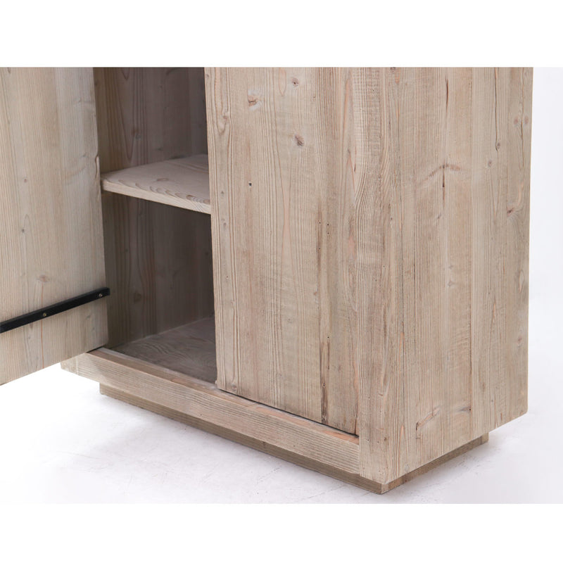 Armadio 2 ante con ripiani in legno massello di abete naturale cm 80x40x210h