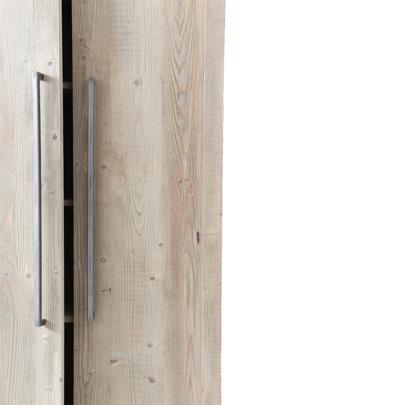Armadio 2 ante con ripiani in legno massello di abete naturale cm 80x40x210h