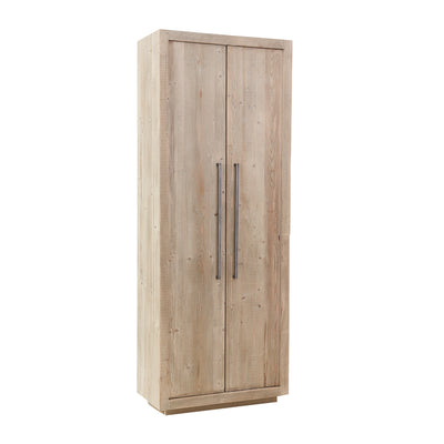 Armadio 2 ante con ripiani in legno massello di abete naturale cm 80x40x210h
