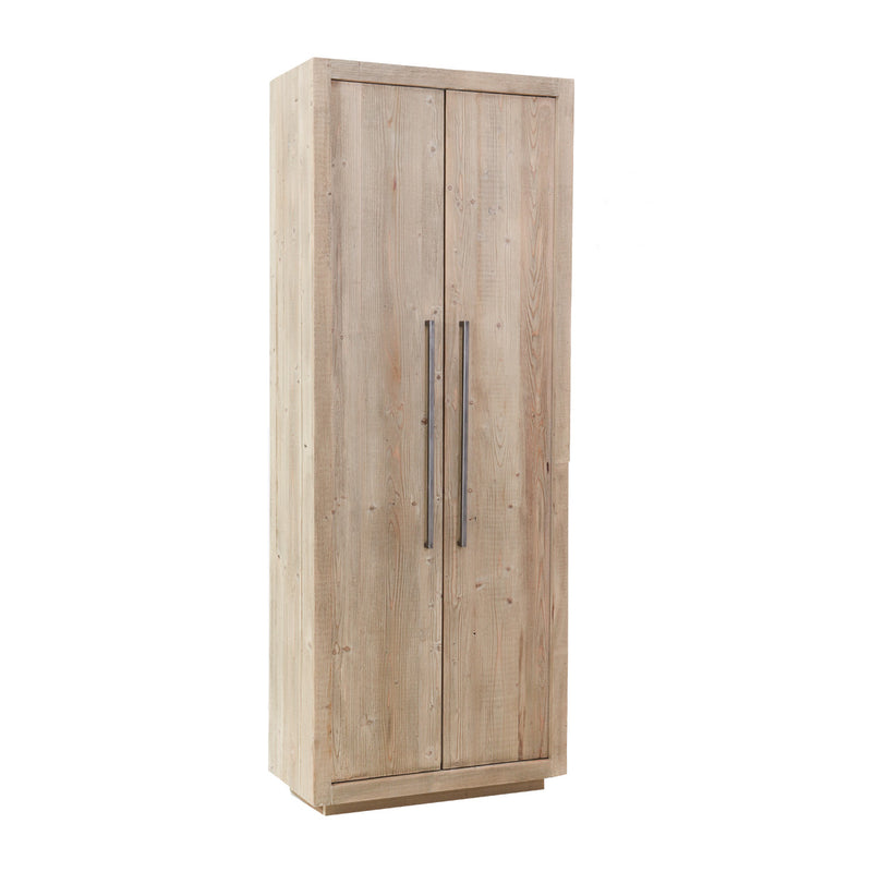 Armadio 2 ante con ripiani in legno massello di abete naturale cm 80x40x210h