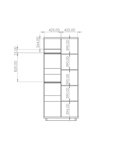 Cautiero - Armadio 2 ante in legno naturale e nero opaco cm 90x60x215h