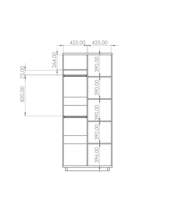 Cautiero - Armadio 2 ante in legno naturale e nero opaco cm 90x60x215h